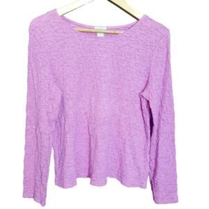 J. Jill Womens Stretch Pink Long Sleeve Pullover Top Size Large